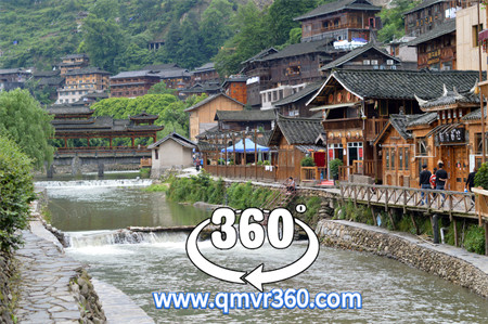 360°全景VR视频：江西千户苗寨风景区VR俯拍贵州苗族苗寨 第一集 2K 1111-01