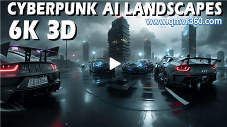 360°全景VR视频：3D 赛博朋克 AI 景观 未来主义科技 超清6K 0112-23