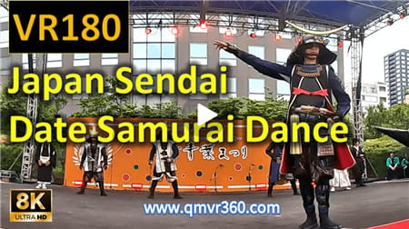 180°全景VR视频：日本仙台约会武士舞蹈VR日本武士表演全景视频 超清8K 0301-11