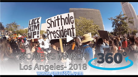 360°全景VR视频：38妇女节洛杉矶妇女游行VR美国大游行 高清4K 0301-26