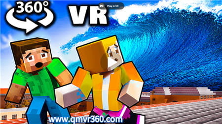 360°全景VR视频：沉浸式体验《我的世界动画》遭遇海啸 高清4K 0120-61