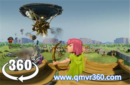 360°全景VR视频：部落冲突游戏VR视频 抵御入侵攻击 1021-02