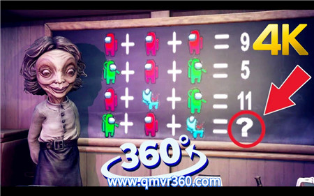 360°全景VR视频：小小梦魇2脖人老师教你学算数 恐怖视频全程游戏 超清4K 0313-06