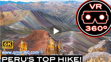 360°全景VR视频：秘鲁旅行徒步：彩虹山全景360 秘鲁旅游冒险VR 超清6K 0724-06