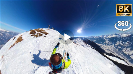 360°全景VR视频：奥地利蒂罗尔州滑雪旅游VR全景360体验阿尔卑斯山腹地美丽的阿尔卑巴赫山谷雪山 超清8K 0809-10
