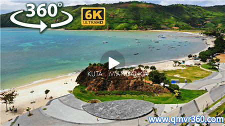 360°全景VR视频：印度尼西亚龙目岛库塔曼达利卡海滩之旅VR海滩旅行风景 超清6K 1226-11