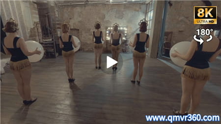 360°全景3DVR视频：乌克兰基辅美女模特训练VR全景女模舞蹈健身运动大长腿短裙女孩 超清8K 0301-05