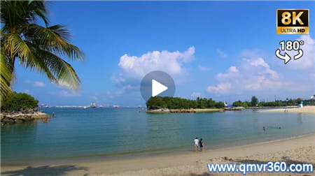 180°全景VR视频：新加坡的金色海滩 圣淘沙岛度假村世界VR旅游海滩 超清8K 0301-15