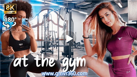 180°全景VR视频：和两位美女在健身房锻炼VR健身房美女 VR运动女孩 全景视频 超清8K 0301-28