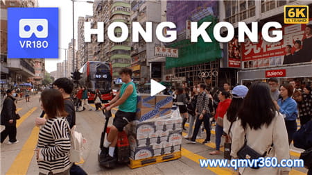 180°全景VR视频：香港旺角亚皆老街VR全景街拍旅行 超清6K 0325-34