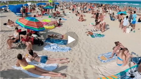 360°全景VR视频：南海滩春假 360° 2024 – 劳德代尔堡 – 比基尼海滩VR全景泳衣海滩度假 高清4K 0621-14