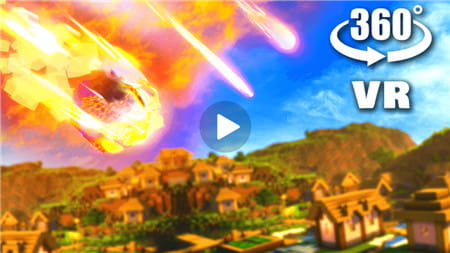 360°全景VR视频：陨石坠落VR我的世界游戏（Minecraft动画）高清4K 0621-11