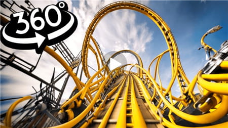 360°全景VR视频：体验史诗过山车VR刺激老式过山车体验 高清4K 0621-10