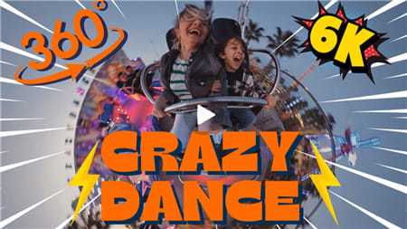 360°全景VR视频：疯狂舞蹈主题公园VR游乐场公园游玩体验 超清6K 0621-09