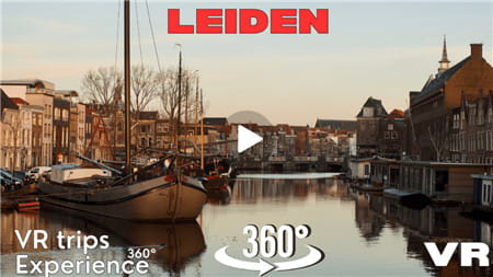 360°全景VR视频：畅游荷兰莱顿市中心VR飞越城市之旅 超清6K 0621-04
