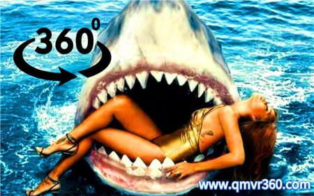 360°全景VR视频：住海边海啸引来了鲨鱼王 恐怖动画 高清4K 0731-09