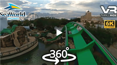 180°全景VR视频：VR 史诗过山车 360 KRAKEN 奥兰多海洋世界乘坐 POV 刺激过山车冒险 超清6K 0815-22