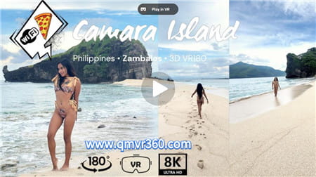 180°全景VR视频：卡马拉岛亚洲比基尼沙洲日VR泳衣模特 海滩全景视频 超清8K 1124-01
