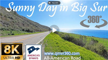 360°全景VR视频：在太平洋海岸公路摩托车骑行 大苏尔海边风景游览 超清8K 1230-07